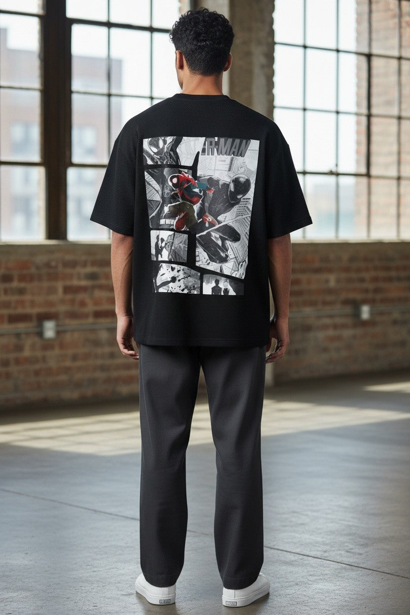 Spider-Man Waffle Knit Half-Sleeve Boxy Tee
