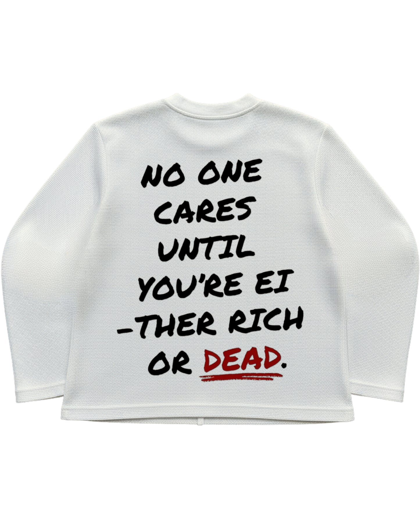 Off-white waffle knit oversized full-sleeve Back Design