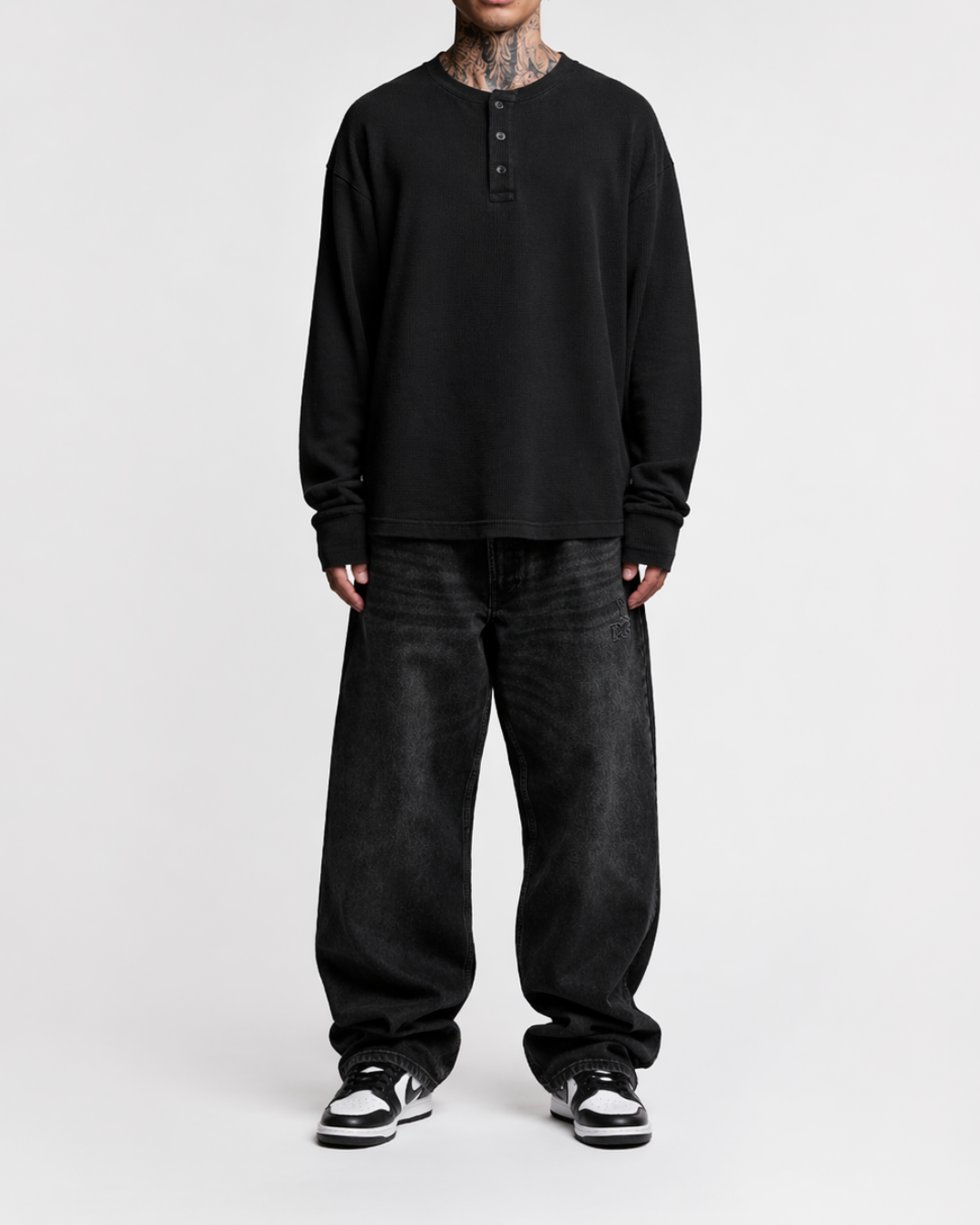 Filvore  Soild Henley Waffle Knit Tee