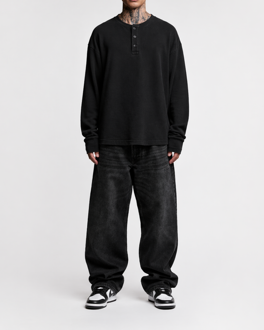 Filvore  Soild Henley Waffle Knit Tee