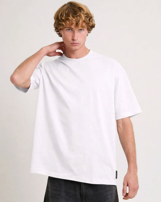 Filvore Men White Regular Solid Tee