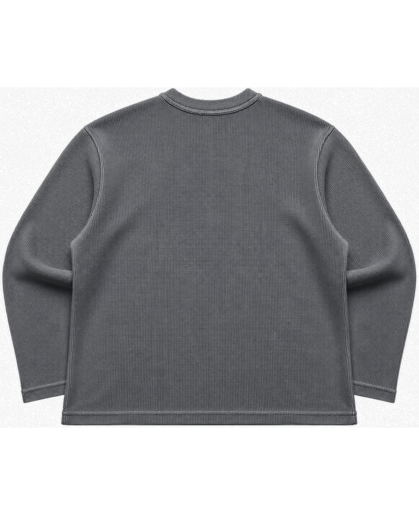 Acidwash waffle knit oversized full-sleeve Back Design
