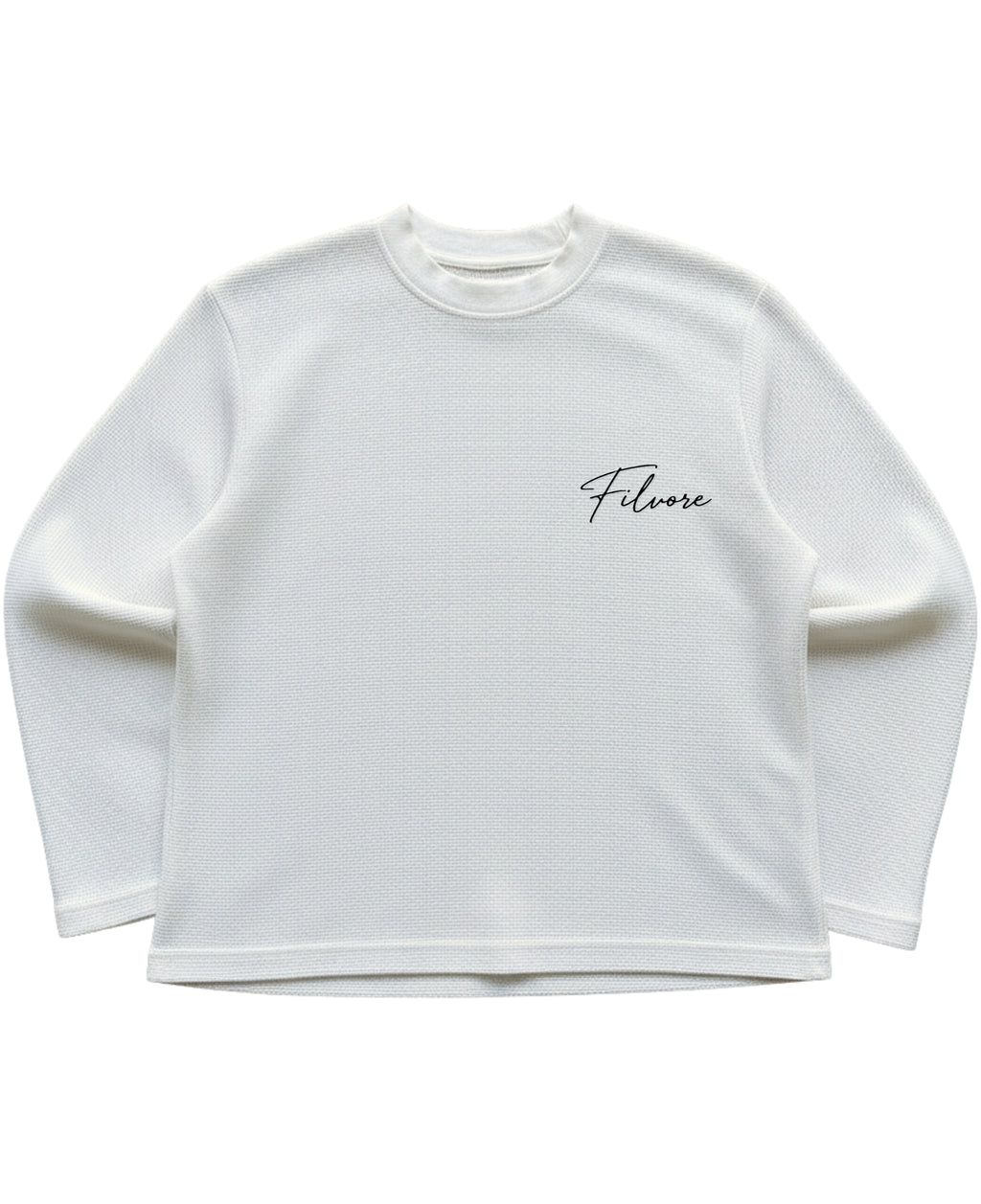 Off-white waffle knit oversized full-sleeve Front Design