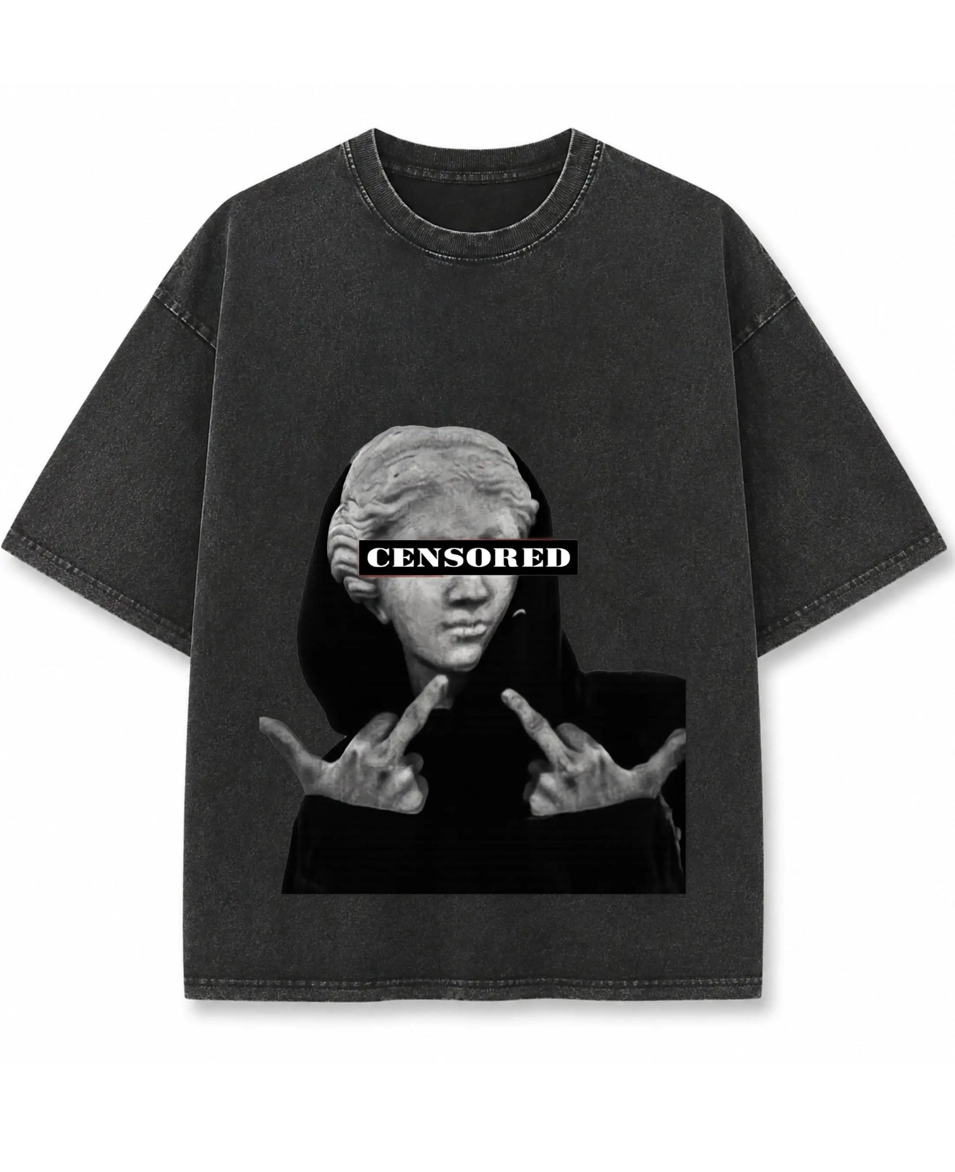 Vintage Fade Wash Oversized T-shirt Front Design