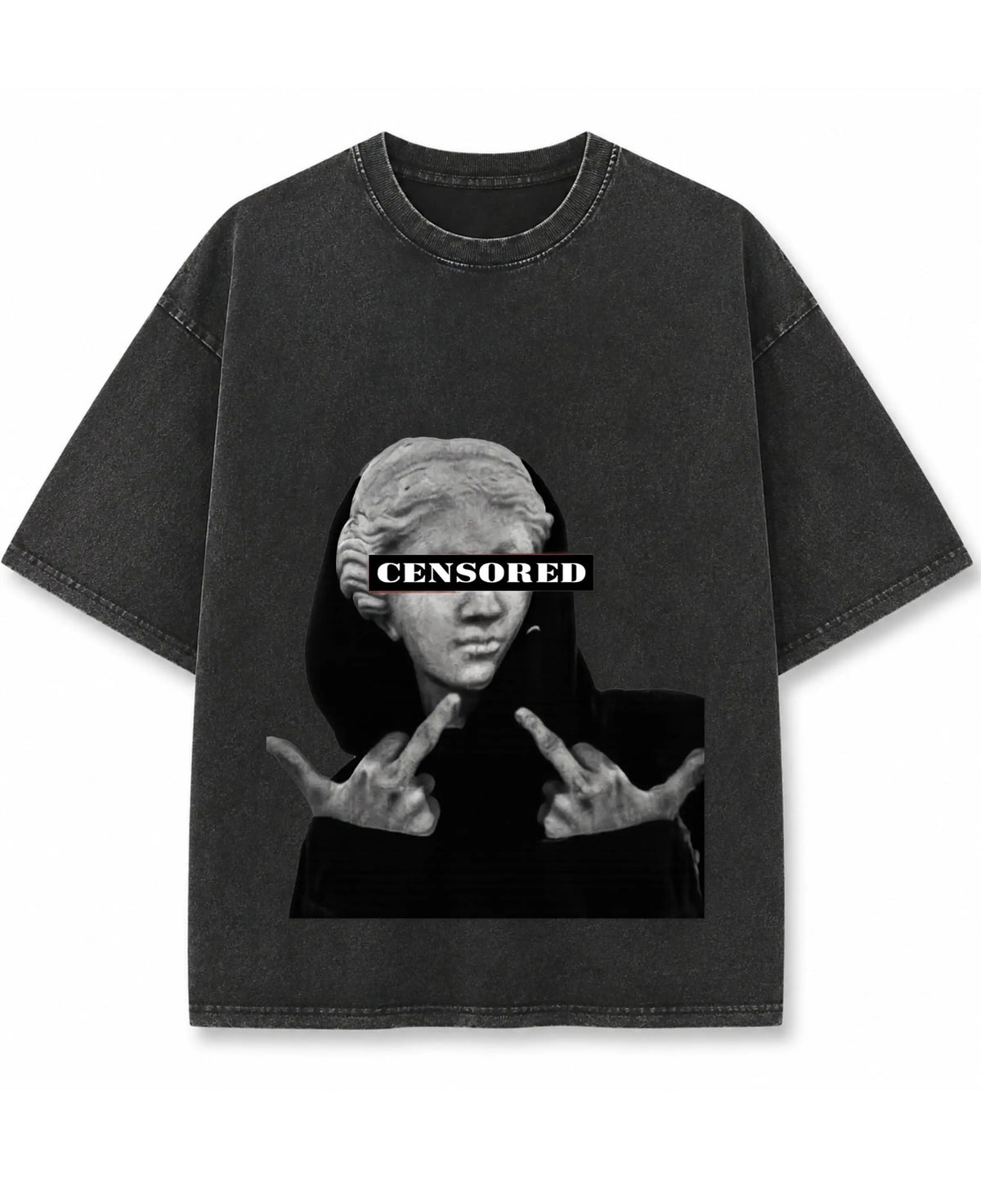 Vintage Fade Wash Oversized T-shirt Front Design