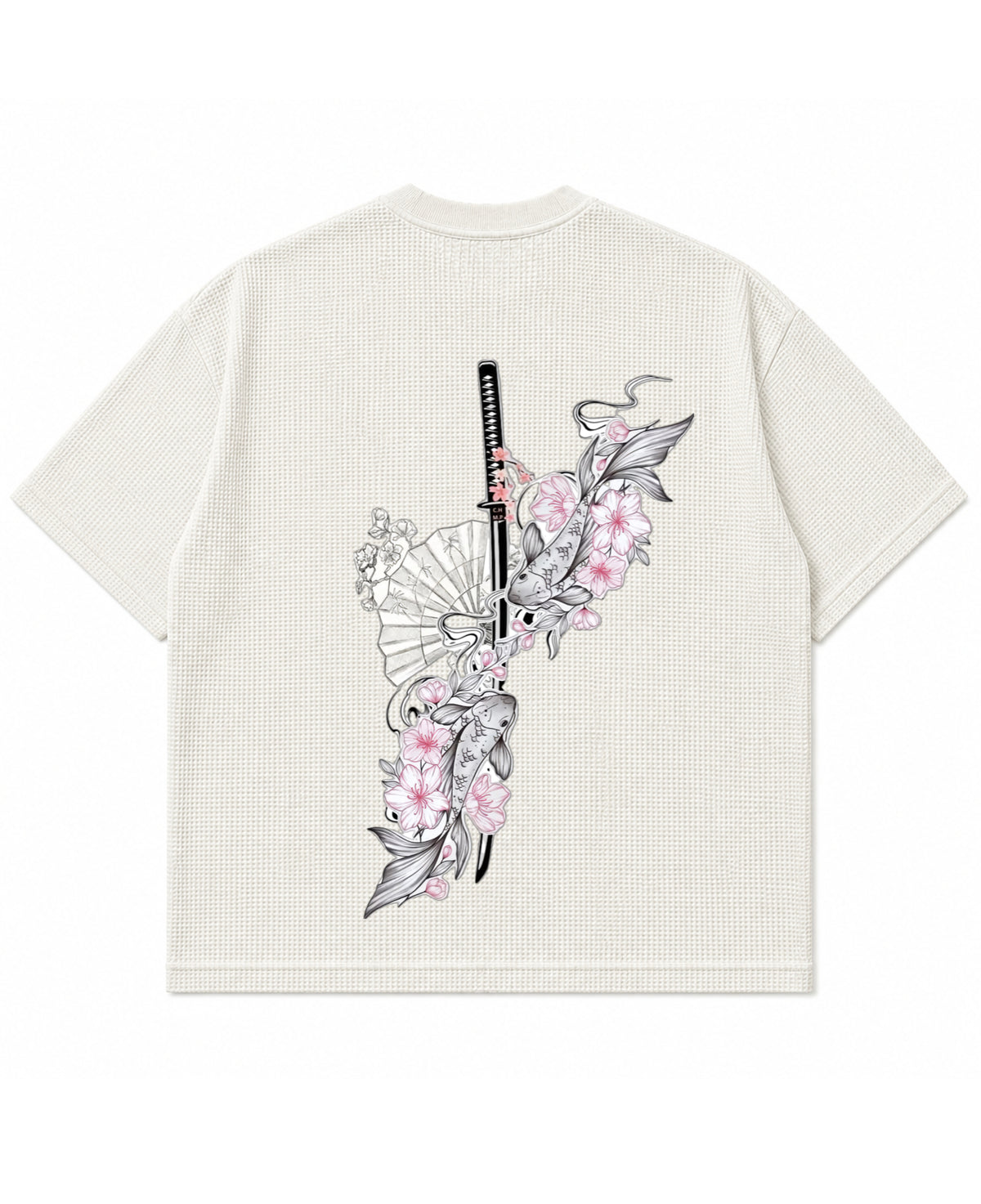 Off-white waffle boxy fit Back Design