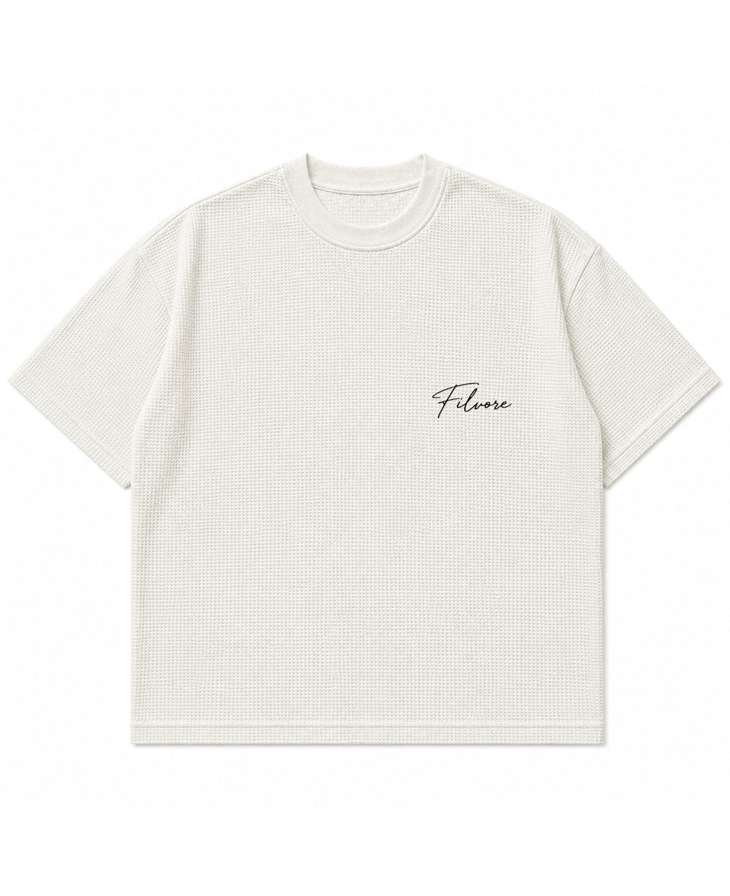 Off-white waffle boxy fit Front Design