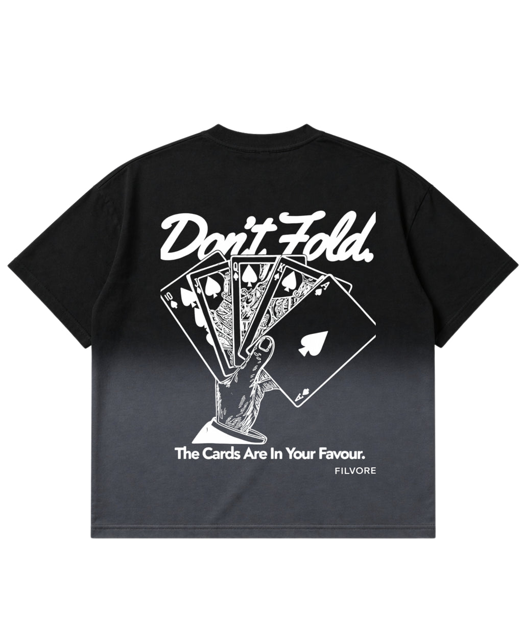 Black Ombré Wash Boxy Fit T-shirt Back Design