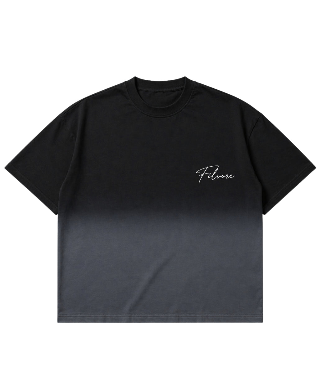 Black Ombré Wash Boxy Fit T-shirt Front Design