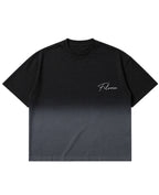 Black Ombré Wash Boxy Fit T-shirt Front Design