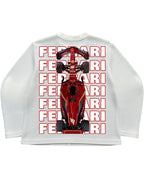 Off-white waffle knit oversized full-sleeve Back Design