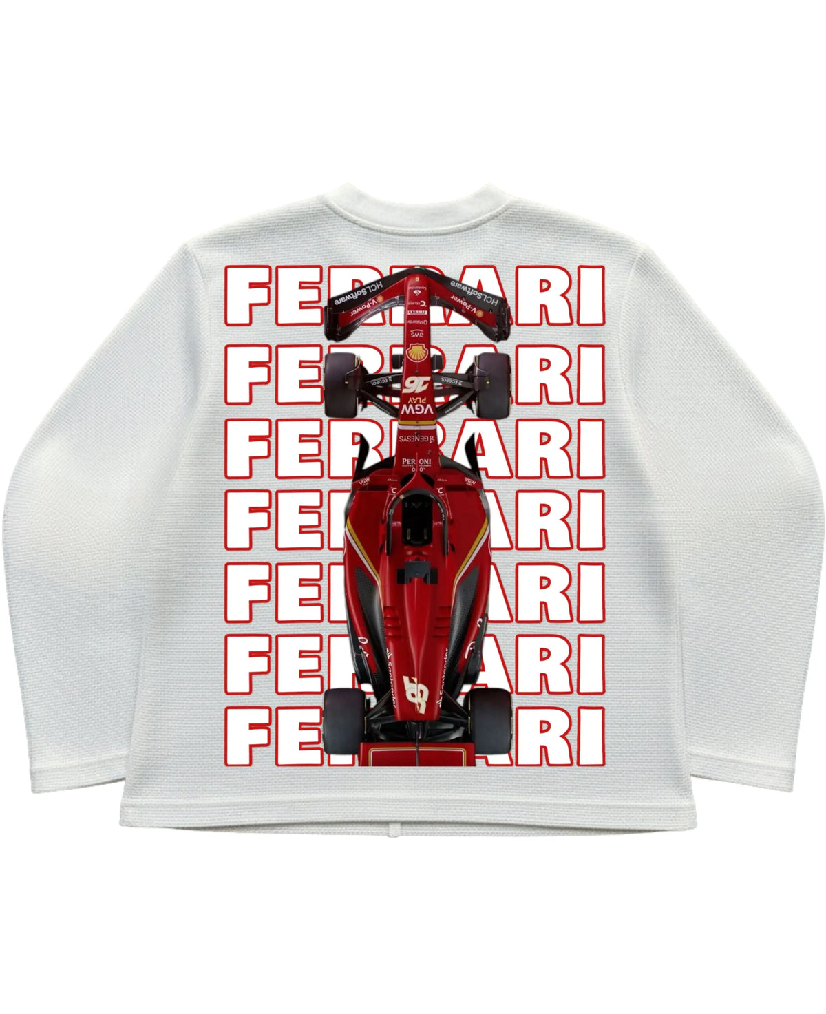 Off-white waffle knit oversized full-sleeve Back Design