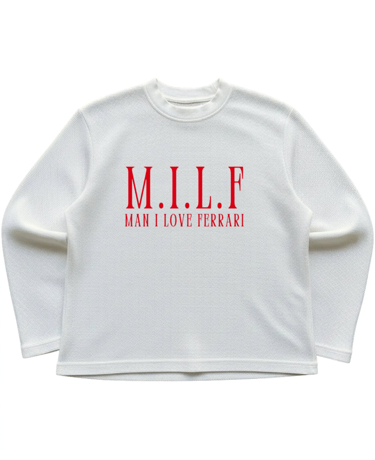 Off-white waffle knit oversized full-sleeve Front Design