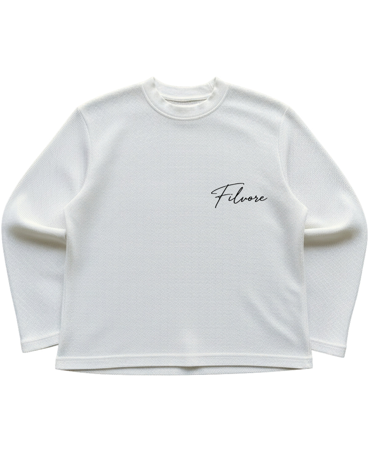 Off-white waffle knit oversized full-sleeve Front Design