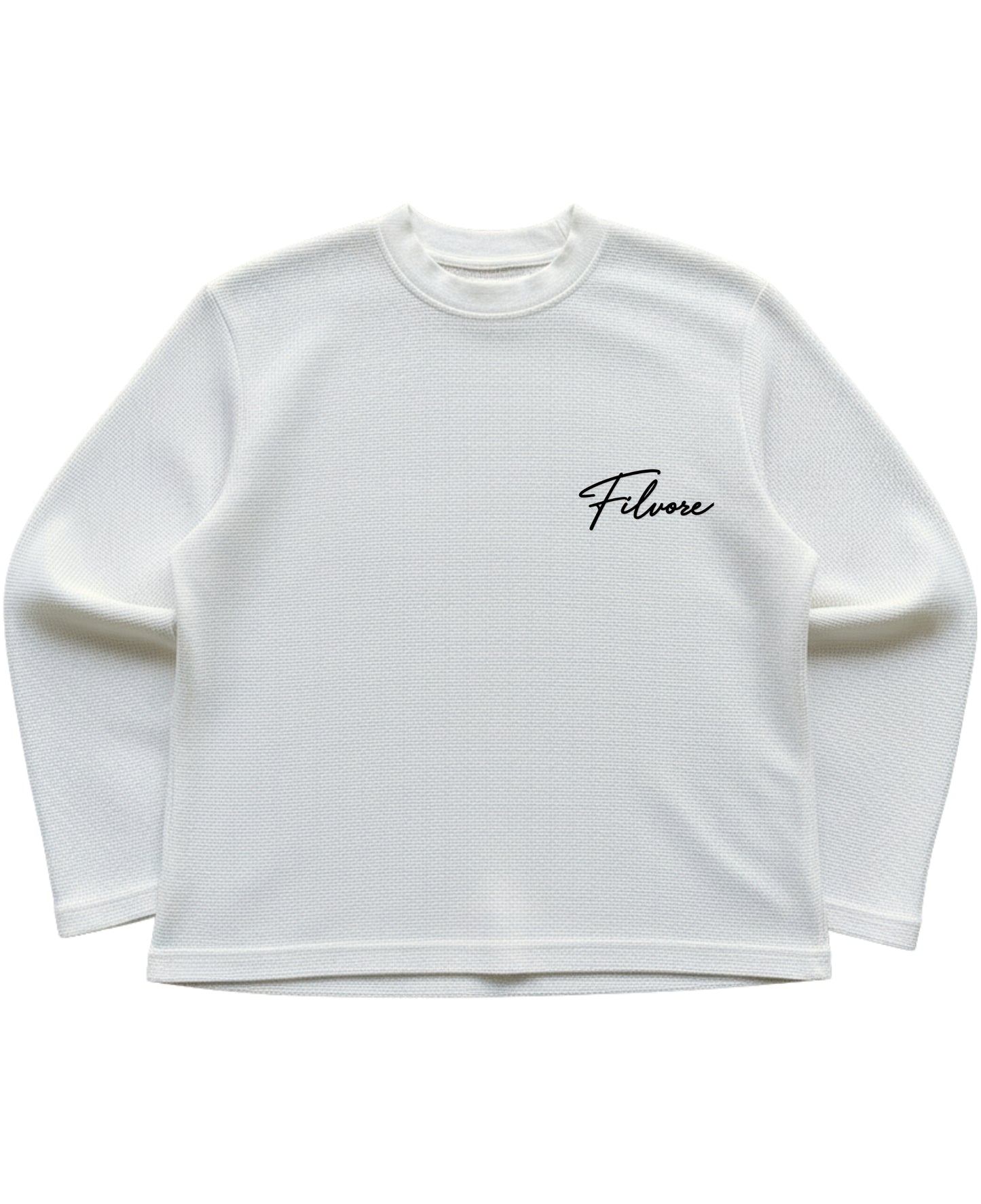 Off-white waffle knit oversized full-sleeve Front Design