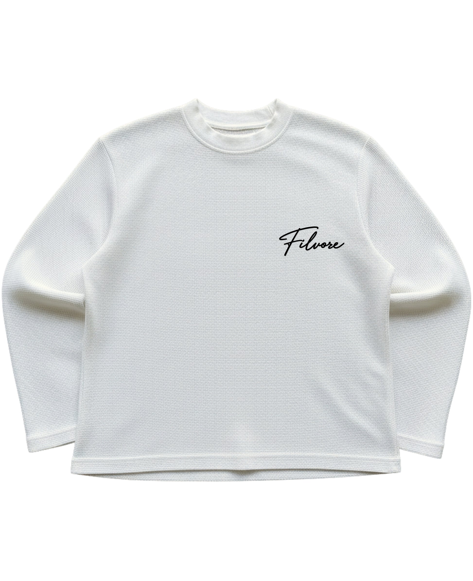 Off-white waffle knit oversized full-sleeve Front Design