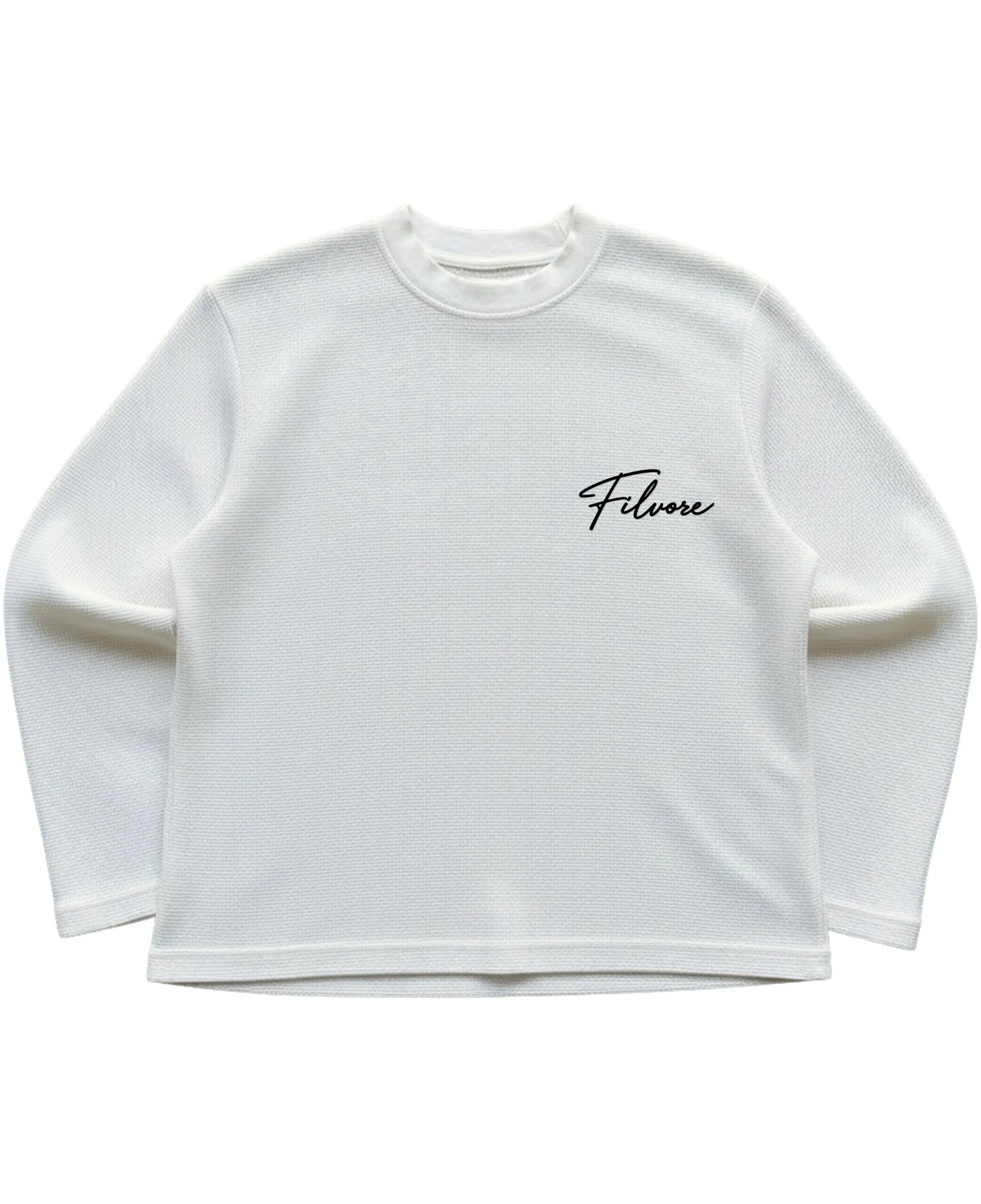 Off-white waffle knit oversized full-sleeve Front Design