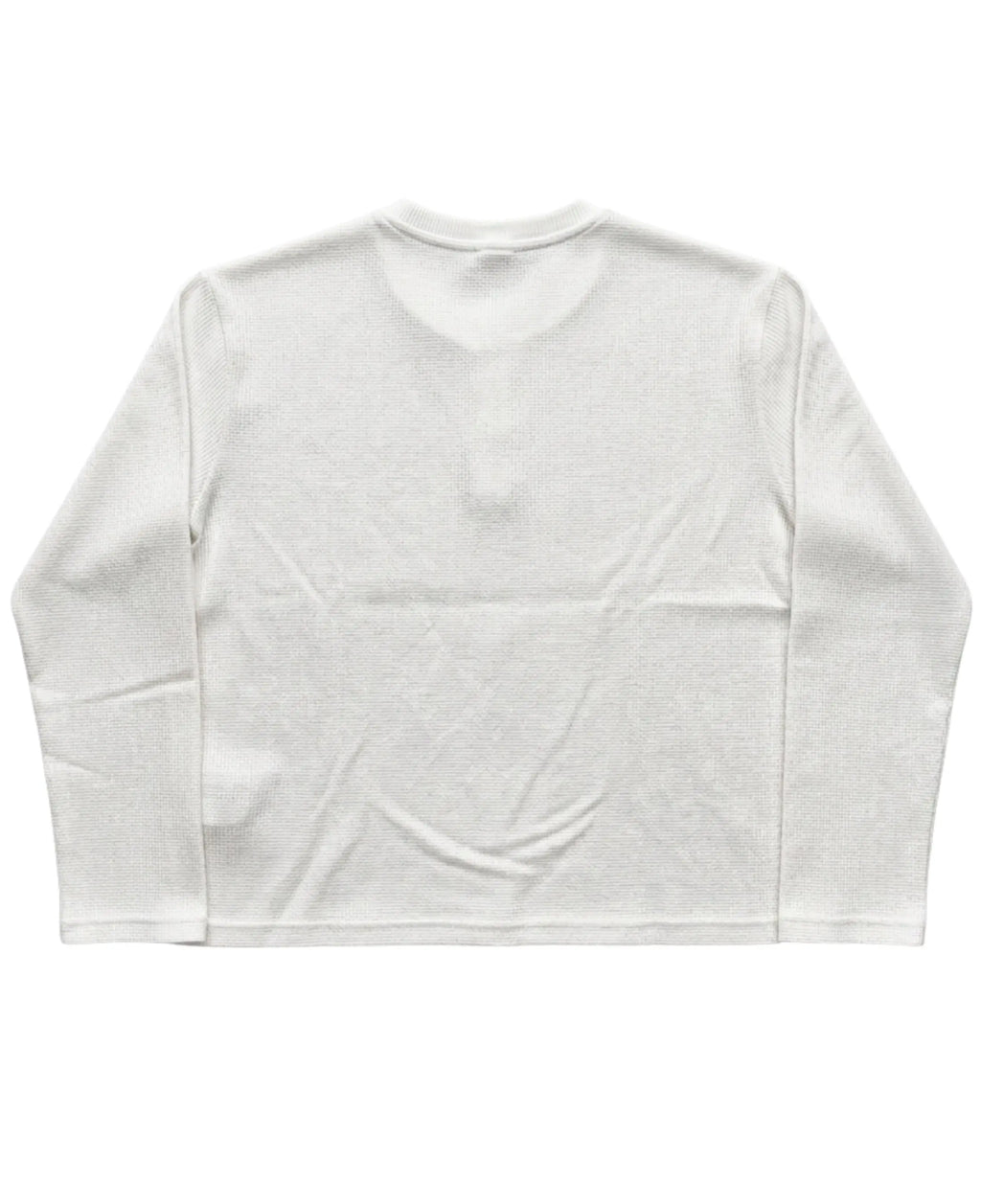 White Henley waffle knit Back Design