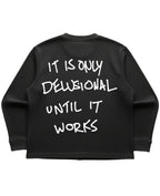 Black waffle knit oversized full-sleeve Back Design