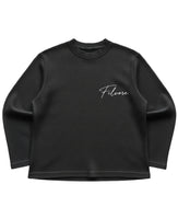 Black waffle knit oversized full-sleeve Front Design