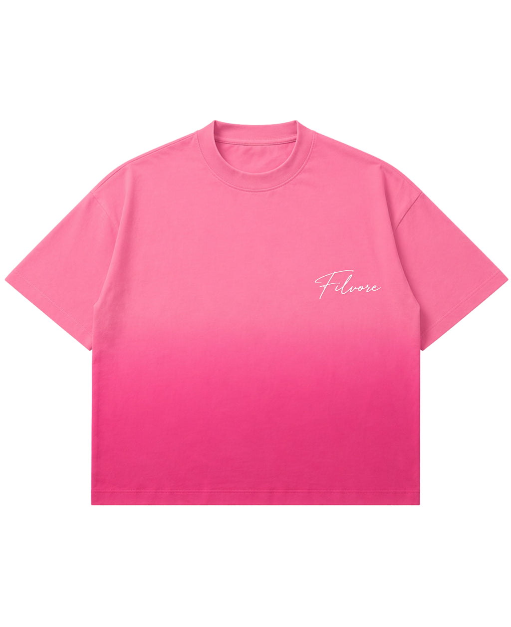 Pink Sunfade Ombré Wash Boxy Fit T-shirt Front Design