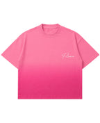 Pink Sunfade Ombré Wash Boxy Fit T-shirt Front Design
