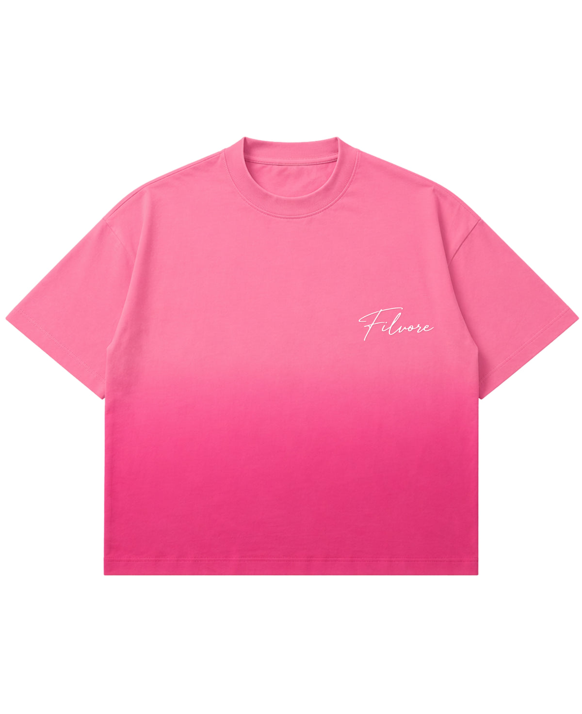 Pink Sunfade Ombré Wash Boxy Fit T-shirt Front Design