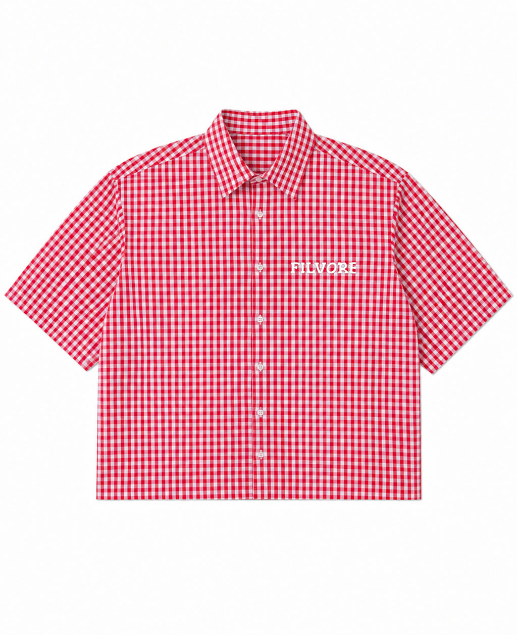 Red Picnic Oxford Boxy Shirt Front Design