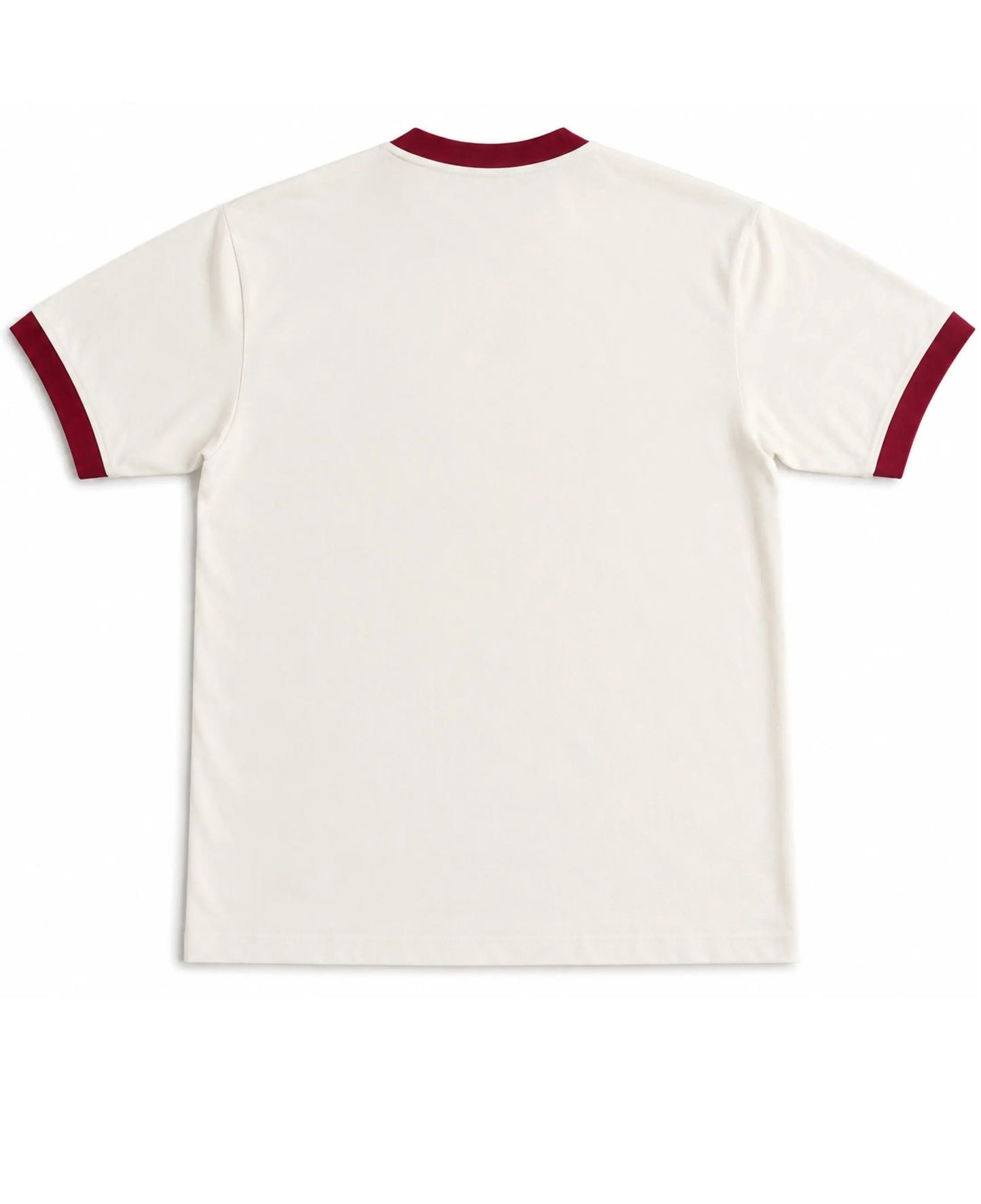 Off White & Maroon Ringer tee Back Design