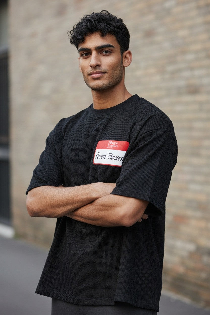 Spider-Man Waffle Knit Half-Sleeve Boxy Tee