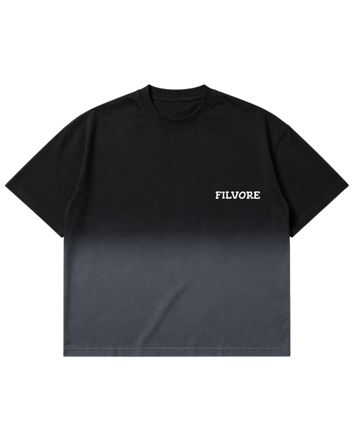 Black Ombré Wash Boxy Fit T-shirt Front Design