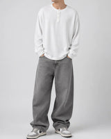 Filvore White Henley Waffle Knit Tee Filvore